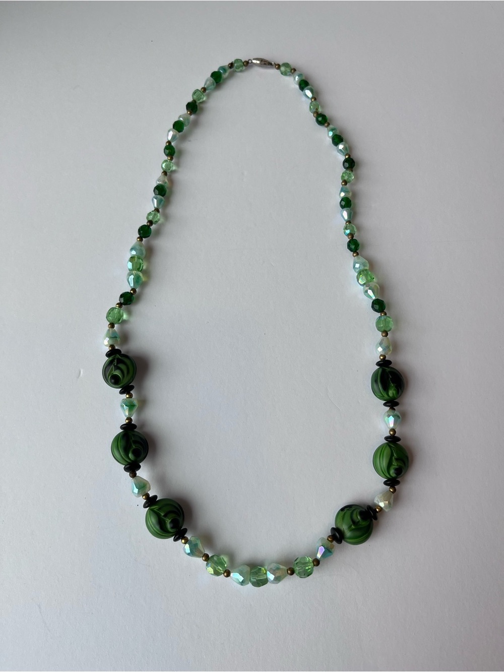 Vintage Green Beaded Necklace